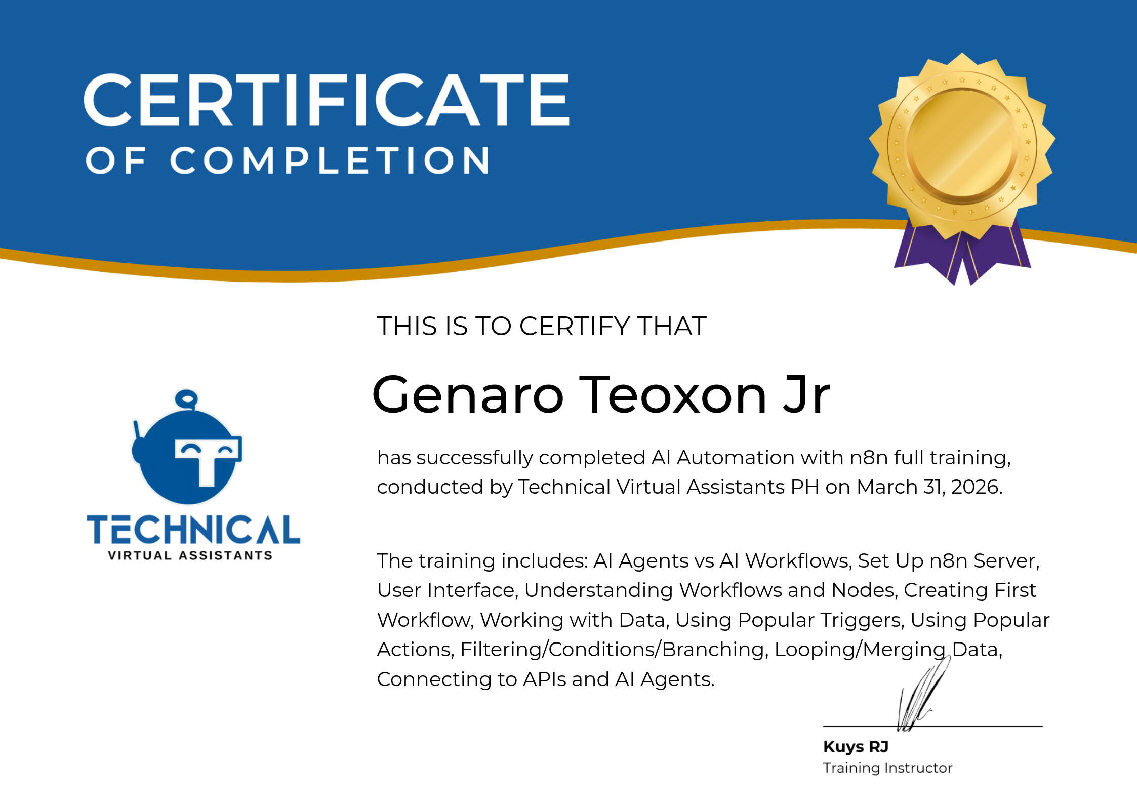 AI Automation with n8n Certificate